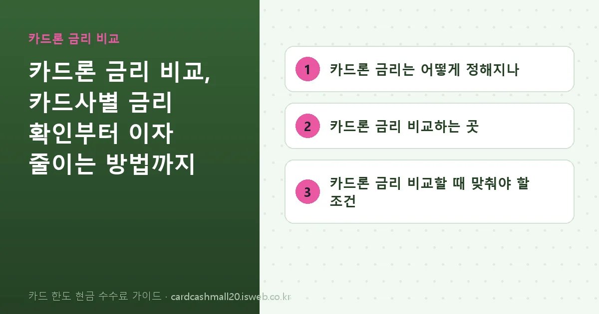 카드 한도 현금 수수료 가이드 핵심 내용을 정리한 요약 카드